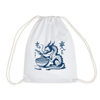 Lustiger Ukiyo-E Ramen Drache Streetwear Retro - Turnbeutel - Weiß - Vorne