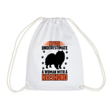 Wolfspitz femme avec un keeshond - Sac de sport léger - blanc - Devant