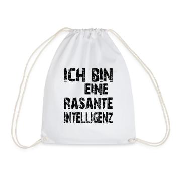 KI Spruch Ich bin eine rasante Intelligenz - Turnbeutel - Weiß - Vorne