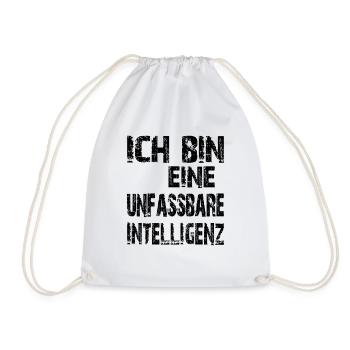 KI Spruch Ich bin eine unfassbare Intelligenz - Turnbeutel - Weiß - Vorne