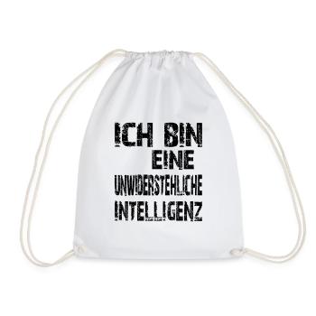 KI Spruch eine unwiderstehliche Intelligenz - Turnbeutel - Weiß - Vorne