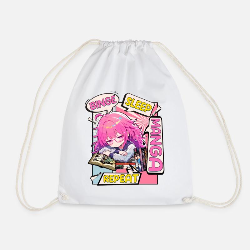 Manga Books Manga Lovers - Drawstring Bag - white