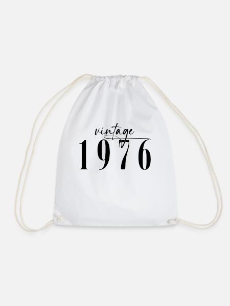 Vintage 1976 Geburtstag Minimalistisch Elegant - Turnbeutel - Weiß