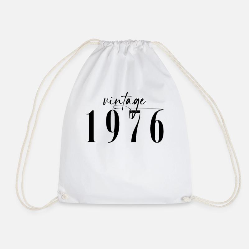 Vintage 1976 Geburtstag Minimalistisch Elegant - Turnbeutel - Weiß