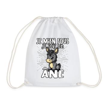 Je m'en fous je suis un ane - sweet donkey - Drawstring Bag - white - Front