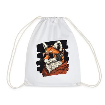 Fox Headphones - Drawstring Bag - white - Front
