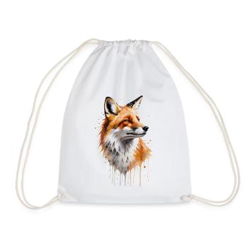Foxy Watercolor - Un pinceau avec la nature - Sac de sport léger - blanc - Devant