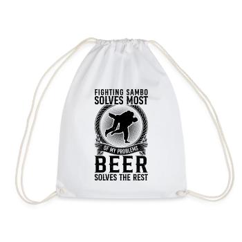 Fighting Sambo solves most of my problems - Sambo - Drawstring Bag - white - Front