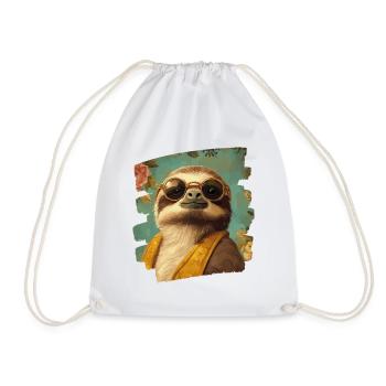 Sloth - Drawstring Bag - white - Front