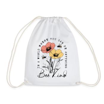Bee Kind Blumen Bienen Natur Frühling Geschenk - Turnbeutel - Weiß - Vorne