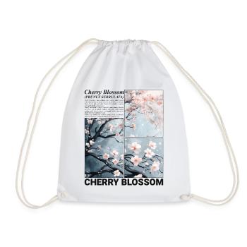 Cherry Blossom Sakura Flower Spring Nature Gift - Drawstring Bag - white - Front
