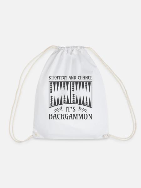 Backgammon Spiel - Turnbeutel - Weiß