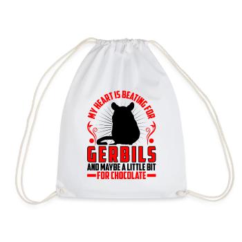 Mon cœur bat pour la gerbille rongeur Gerbille - Sac de sport léger - blanc - Devant