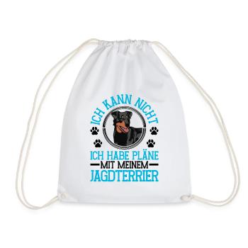 Plans for my Hunting Terrier German Hunting Dog - Drawstring Bag - white - Front