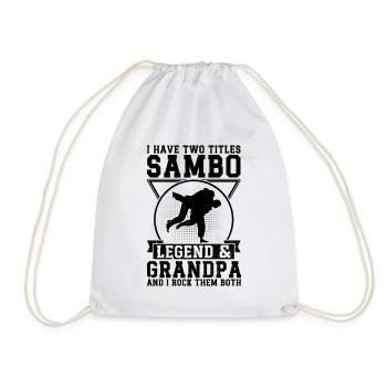 Sambo Grandpa Sambo Fighter - Drawstring Bag - white - Front