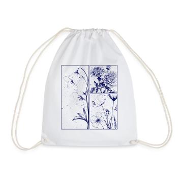 Chrysanthème floral Campanule Cadeau botanique - Sac de sport léger - blanc - Devant