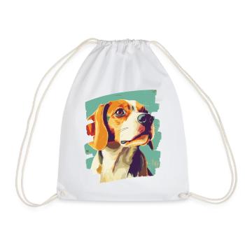 Beagle - Drawstring Bag - white - Front