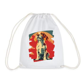 Beagle - Drawstring Bag - white - Front