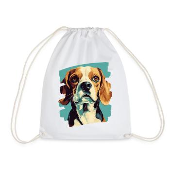 Beagle - Drawstring Bag - white - Front