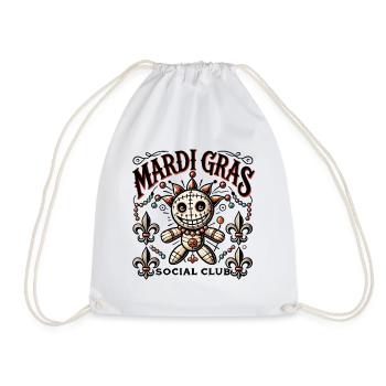 Mardi Gras Voodoo Doll Social Club - Drawstring Bag - white - Front