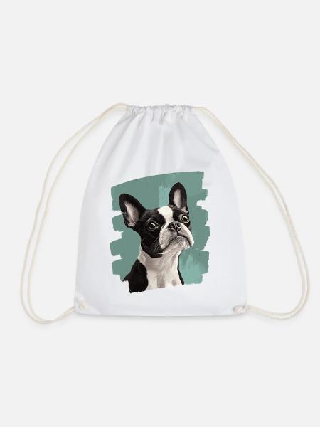Boston Terrier - Turnbeutel - Weiß