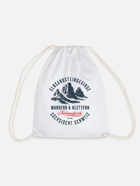Elbsandsteingebirge Wandern & Klettern Design - Turnbeutel - Weiß