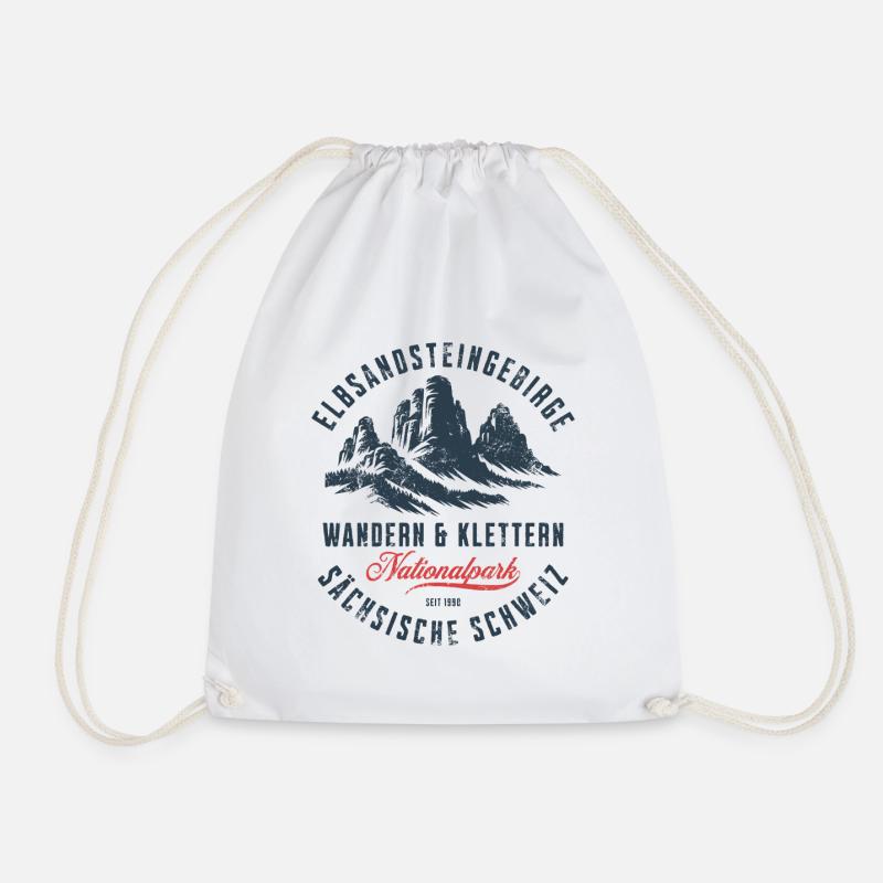 Elbsandsteingebirge Wandern & Klettern Design - Turnbeutel - Weiß