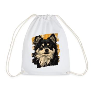 Finnish Lapphund - Drawstring Bag - white - Front