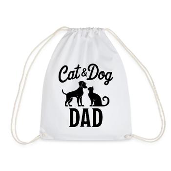 Katze und Hund Spruch Lustiges Haustier Geschenk - Turnbeutel - Weiß - Vorne