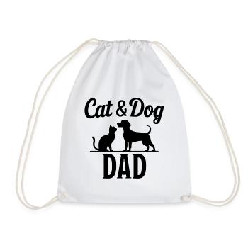 Katze und Hund Spruch Lustiges Haustier Geschenk - Turnbeutel - Weiß - Vorne