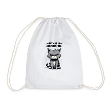 Mon chat te juge : Tigré - Sac de sport léger - blanc - Devant