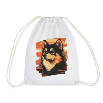Finnischer Lapphund - Turnbeutel - Weiß - Vorne