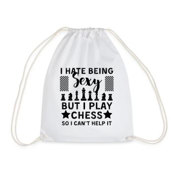 Funny Chess Player Design Chess - Drawstring Bag - white - Front