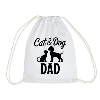 Katze und Hund Spruch Lustiges Haustier Geschenk - Turnbeutel - Weiß - Vorne