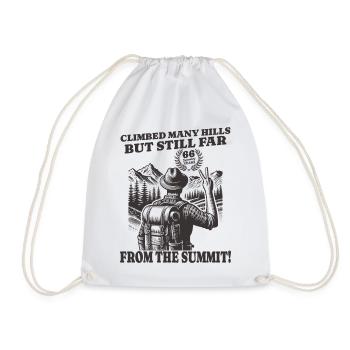 Funny Hiker's Birthday 66 Years - Drawstring Bag - white - Front