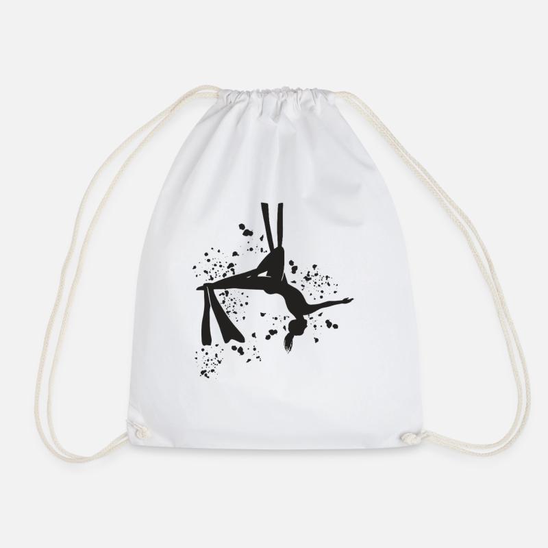 Vertical Cloth Aerial Acrobatics Aerial Silk - Drawstring Bag - white