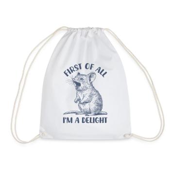 First of all, I'm a pleasure funny - Drawstring Bag - white - Front