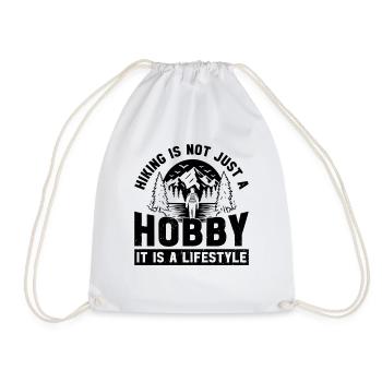 Hiking is not just a hobby, it is a lifestyle - - Drawstring Bag - white - Front