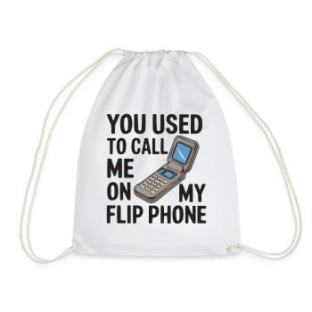 Klapphandy Nostalgie-T-Shirt - Turnbeutel - Weiß - Vorne