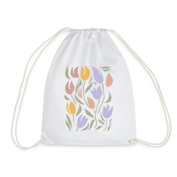 Matisse Flower Art: Retro & Colorful Abstract Bloom - Drawstring Bag - white - Front