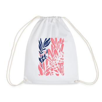 Abstract Plants: Colorful Shapes in the Matisse Style - Drawstring Bag - white - Front