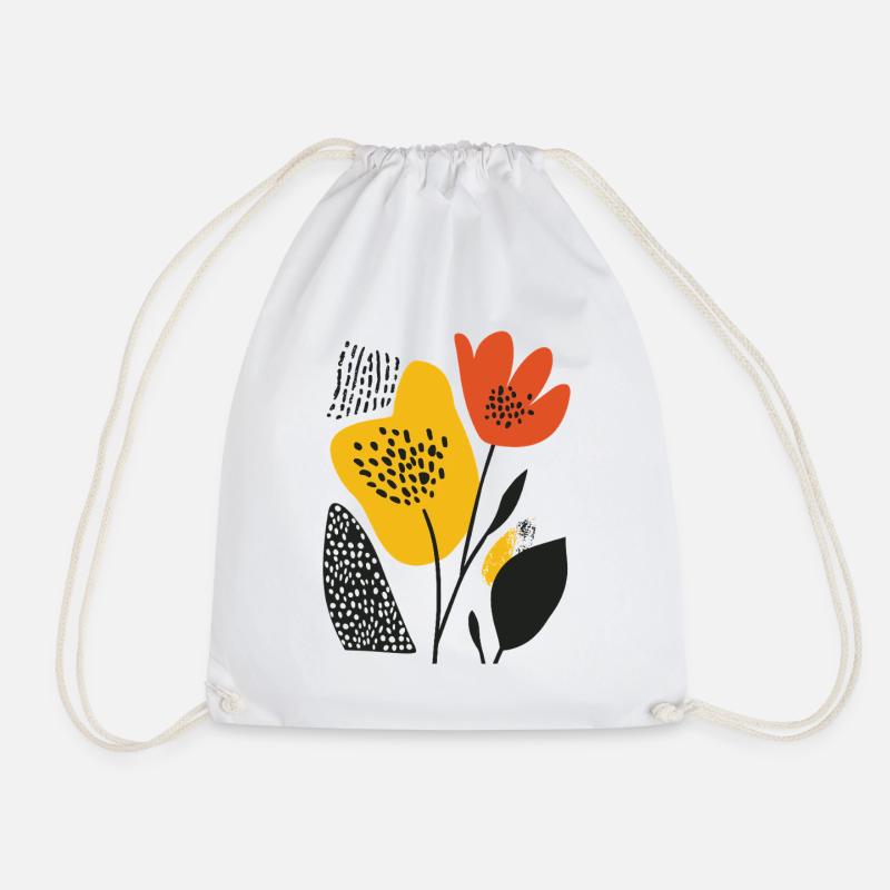 Matisse Blüte: Farbexplosion im Retro-Stil - Turnbeutel - Weiß