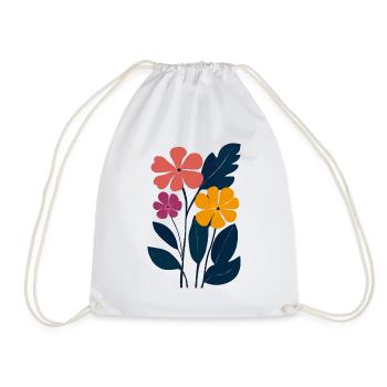 Abstract Blossoms: Play of Colors in the Garden - Drawstring Bag - white - Front