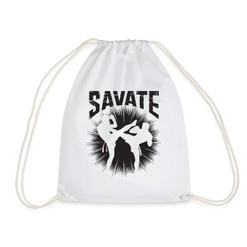 Savate Fight Silhouette - Turnbeutel - Weiß - Vorne