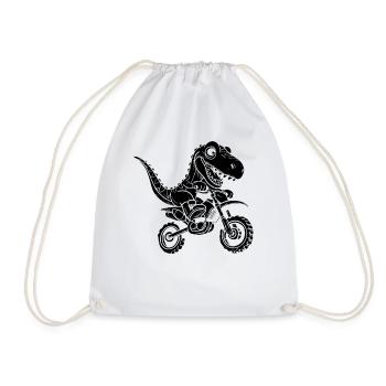 Dino Motocross Dinosaur T-Rex Dinosaur - Turnbeutel - Weiß - Vorne