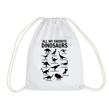 Dinos Dinosaure Tous mes dinosaures préférés - Sac de sport léger - blanc - Devant