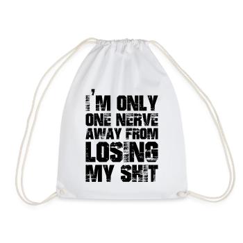 Je ne suis qu’à un de perdre ma merde drôle - Sac de sport léger - blanc - Devant