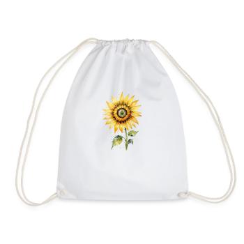 Watercolor Sunflower Bloom - Drawstring Bag - white - Front