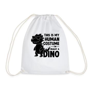 Funny Dino - This Is My Human Costume I'm Really A - Turnbeutel - Weiß - Vorne