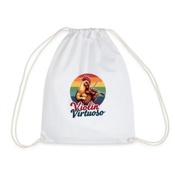 Violon Virtuoso Poulet avec Violon Rétro - Sac de sport léger - blanc - Devant